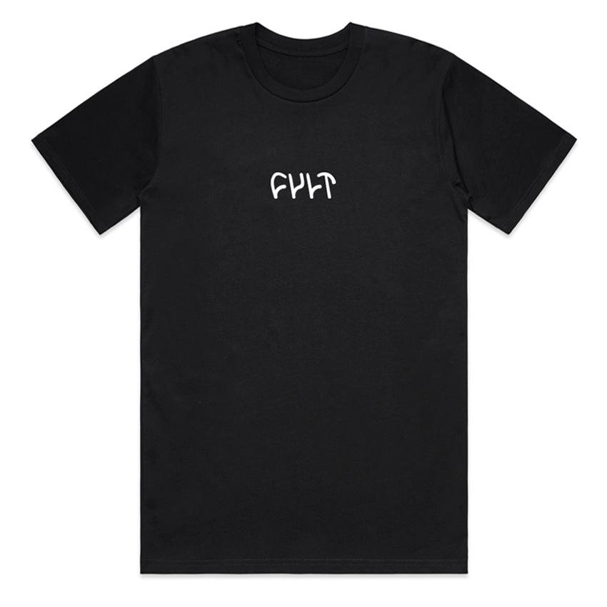 Cult EMBROIDERED LOGO T-Shirt Black | TBB-BIKE