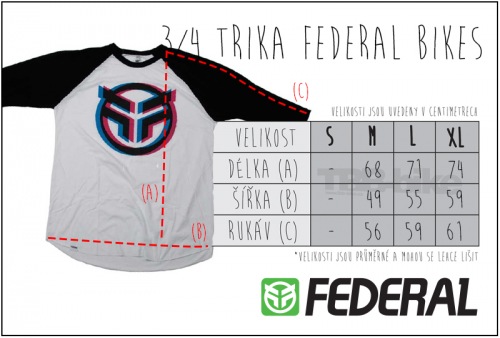 Triko Federal 3/4 BRUNO 2 Black/White