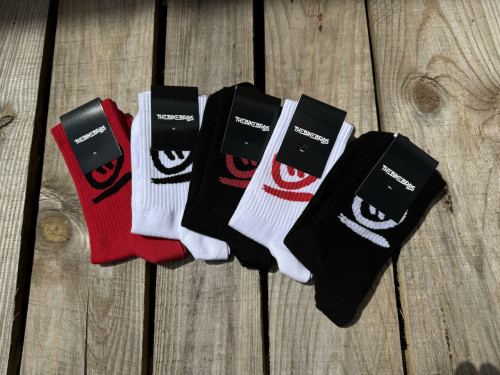 Ponožky Thebikebros BIG HEAD Light Socks Wht/Black