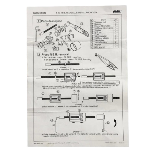 Sada instalační středového složení 6MIL BT-01