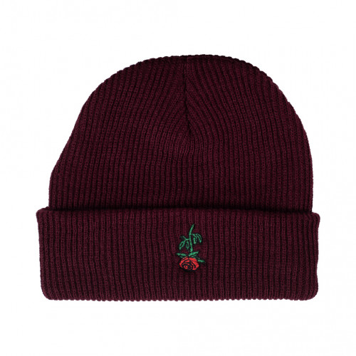 Subrosa ROSE EMBROIDERED Beanie Maroon