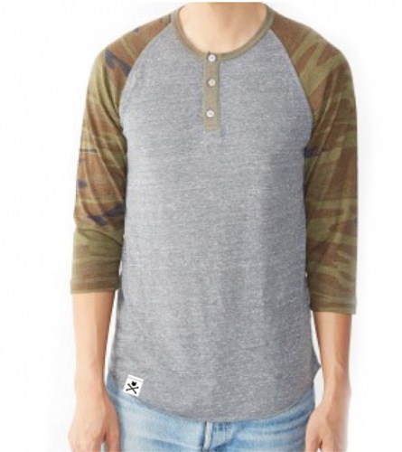 Mutiny SKULL Henley Eco Grey/Camo