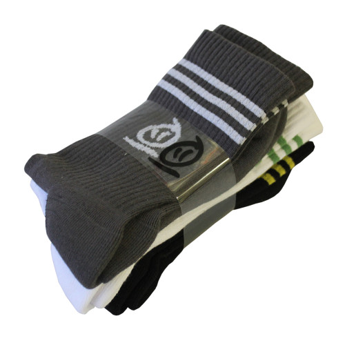 Thebikebros STRIPE HEAD 3-Pack Socks Black/Grey/White