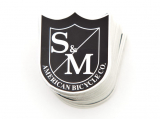 S&M Small SHIELD Sticker Black